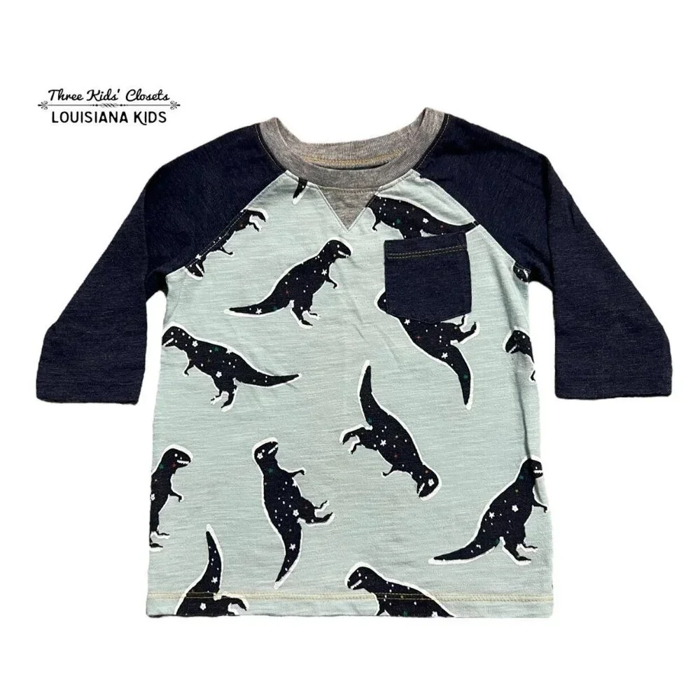 Old Navy 2T Dinosaur Raglan Tee Shirt